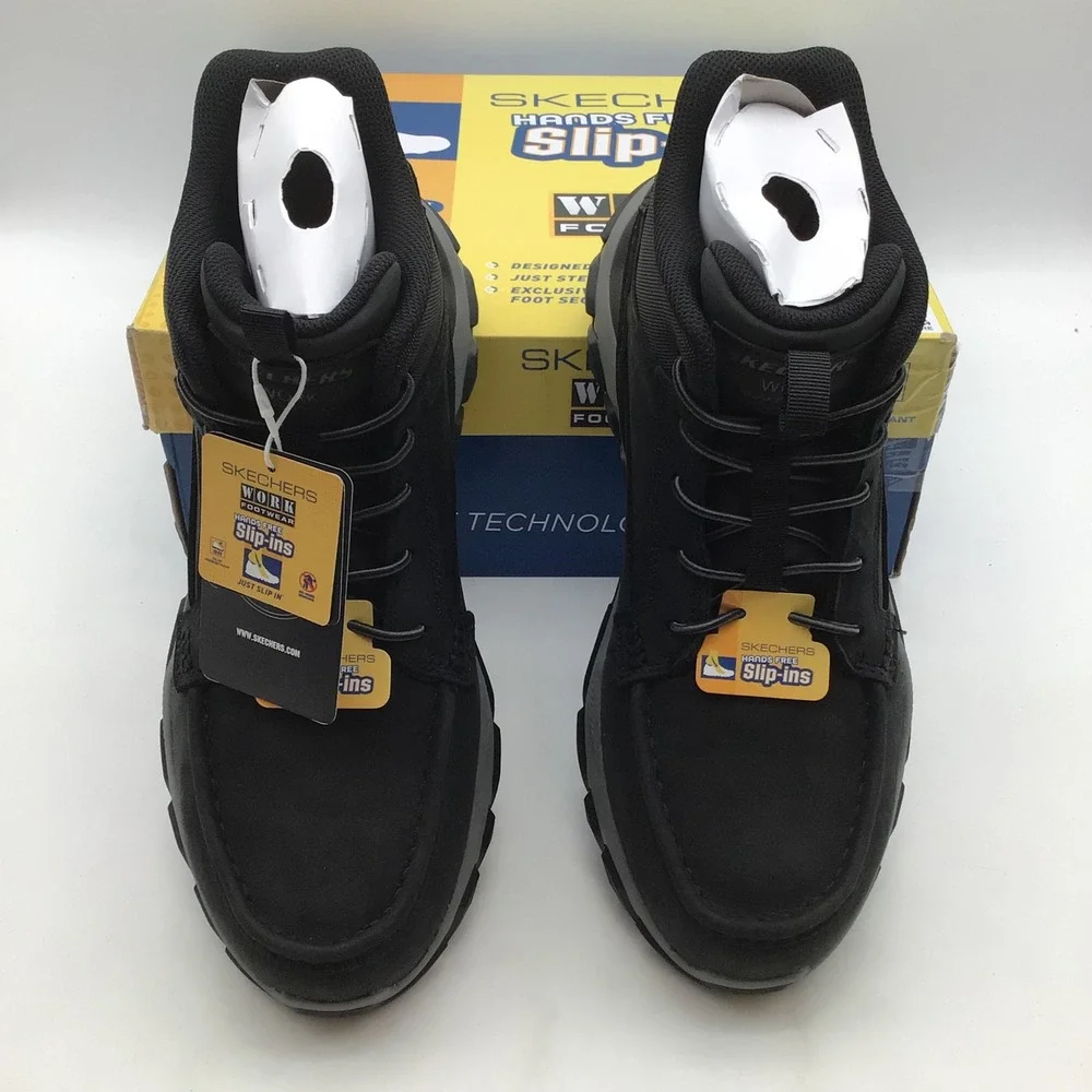 Skechers Work Slip-ins Santoro ST Carbon Nano-Toe Work Boots Black Size 10.5 NEW